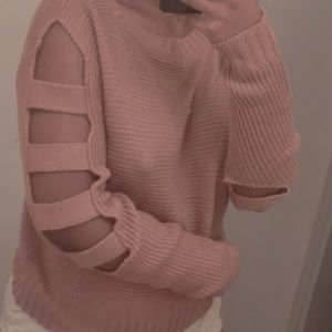 Pink knitted sweater